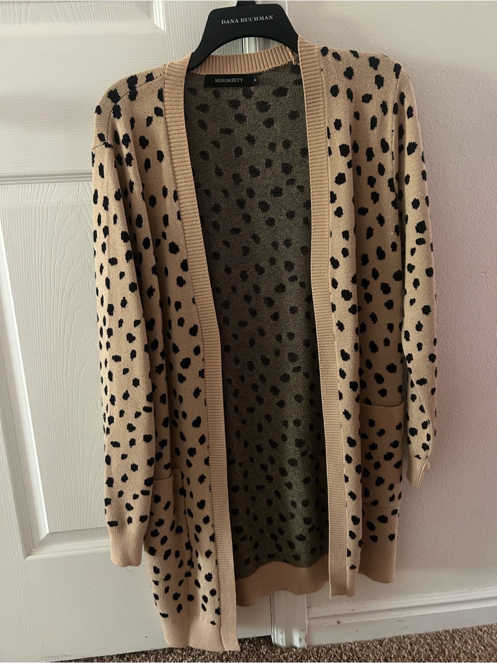 Leopard-Spot Open Cardigan